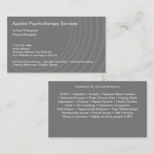 Clinical Psychotherapy Services Business Card