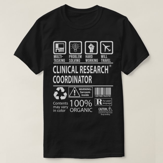 Clinical Research Coordinator Multitasking Job Gif T-Shirt (Design Front)