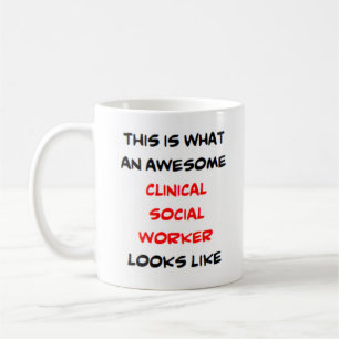 clinical social worker, awesome coffee mug