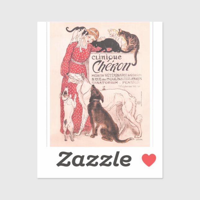 Clinique Cheron Vintage Dog Cat Steinlen Poster (Sheet)