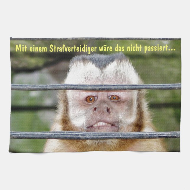 clink-monkey - Knastaffe Tea Towel (Horizontal)