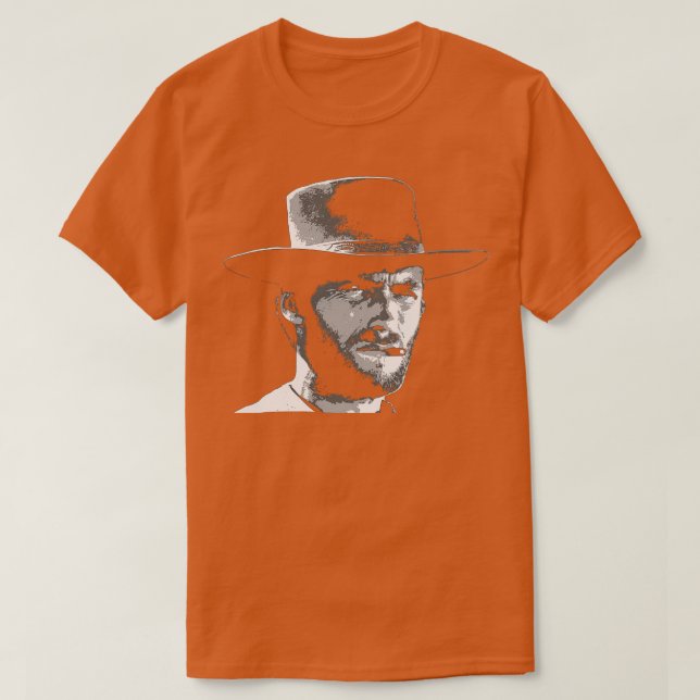 Clint Eastwood Black and White T-Shirt (Design Front)