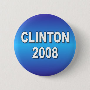 clinton 2008 6 cm round badge