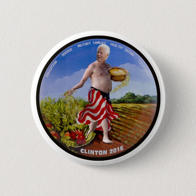 Clinton 2016 6 cm round badge (Front)