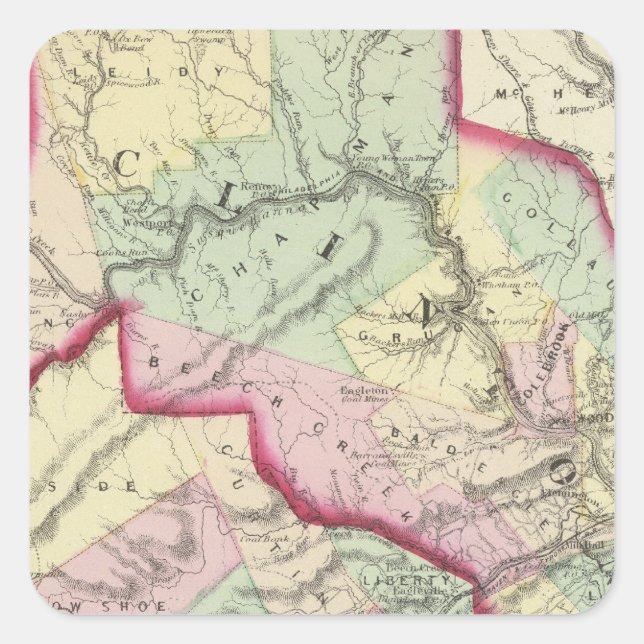 Clinton, Centre counties Square Sticker (Front)