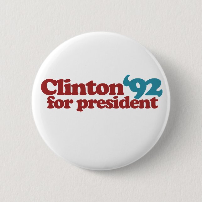 Clinton Gore 92 6 Cm Round Badge (Front)