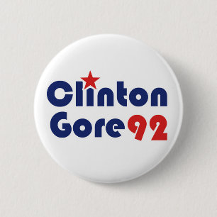 Clinton Gore 92 Retro Democrat 6 Cm Round Badge