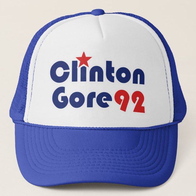 Clinton Gore 92 Retro Democrat Trucker Hat (Front)