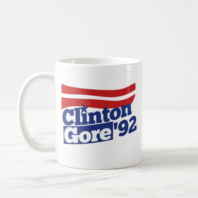 Clinton Gore 92 retro politics Coffee Mug (Left)
