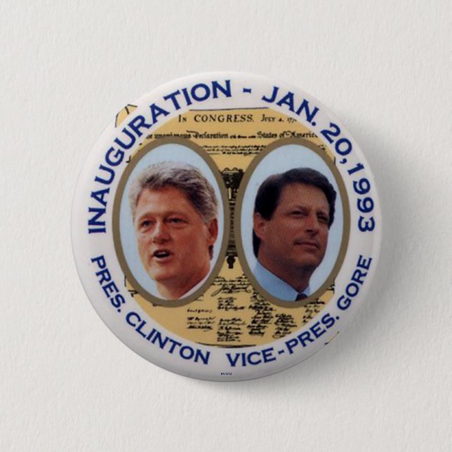 Clinton-Gore '93 Inauguration jugate  - Button (Front)