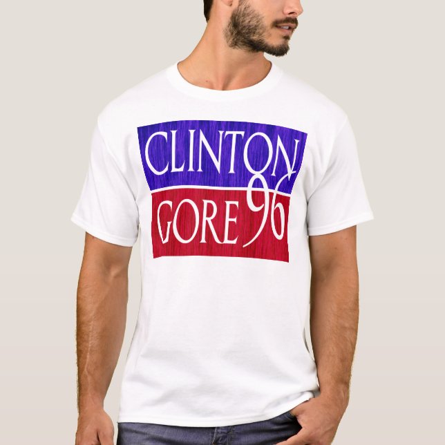 Clinton Gore 96 Distressed Design T-Shirt (Front)