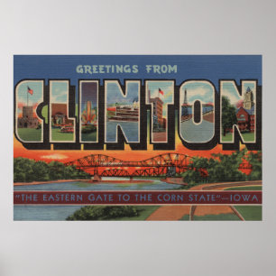 Clinton, IowaLarge Letter ScenesClinton, IA Poster