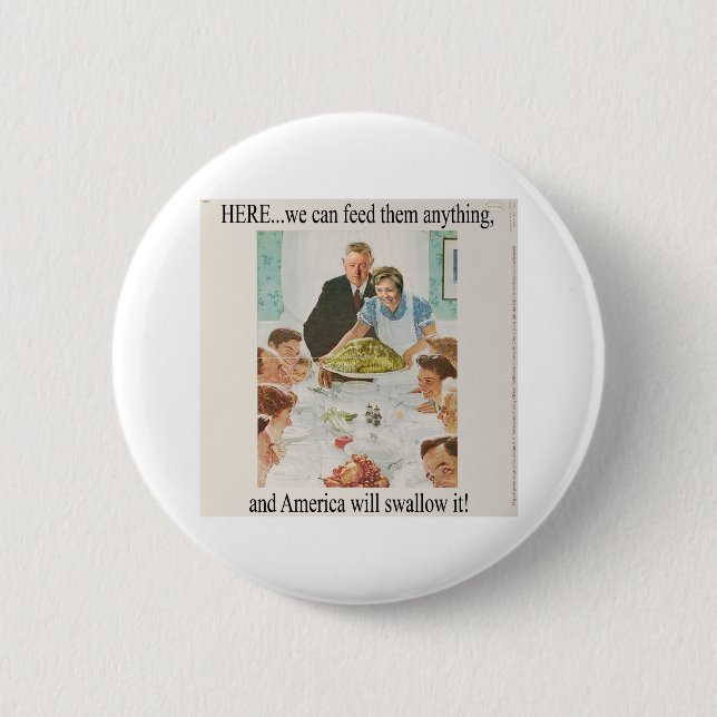 Clinton-Lies on Platter Button (Front)