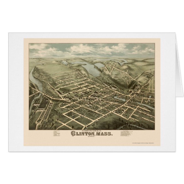 Clinton, MA Panoramic Map - 1876 (Front Horizontal)