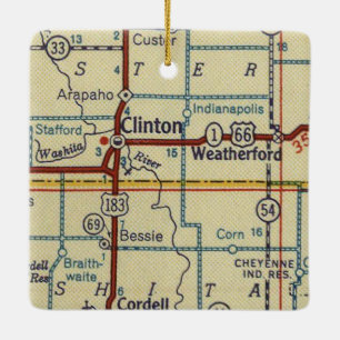 Clinton Oklahoma Ceramic Ornament