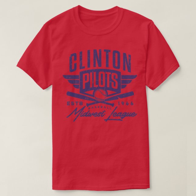 Clinton Pilots Baseball T-Shirt (Design Front)