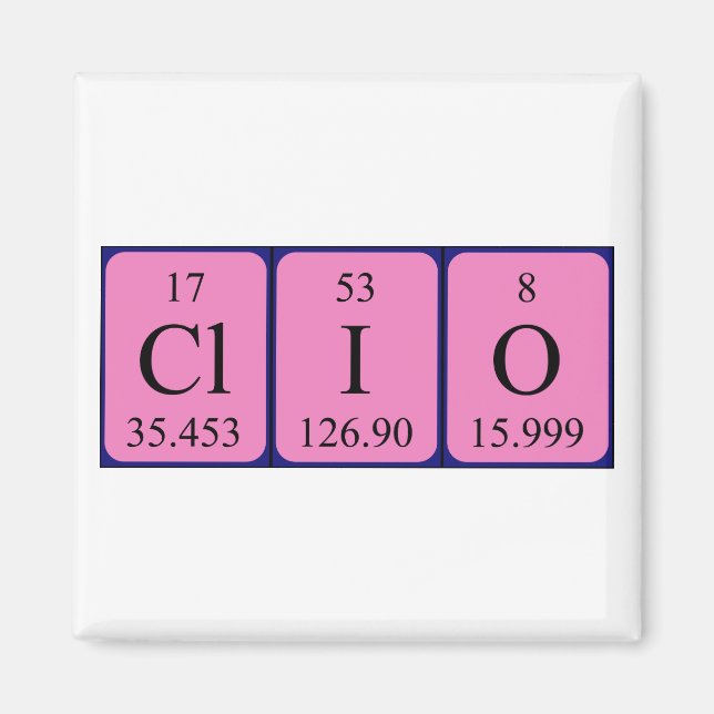 Clio periodic table name magnet (Front)