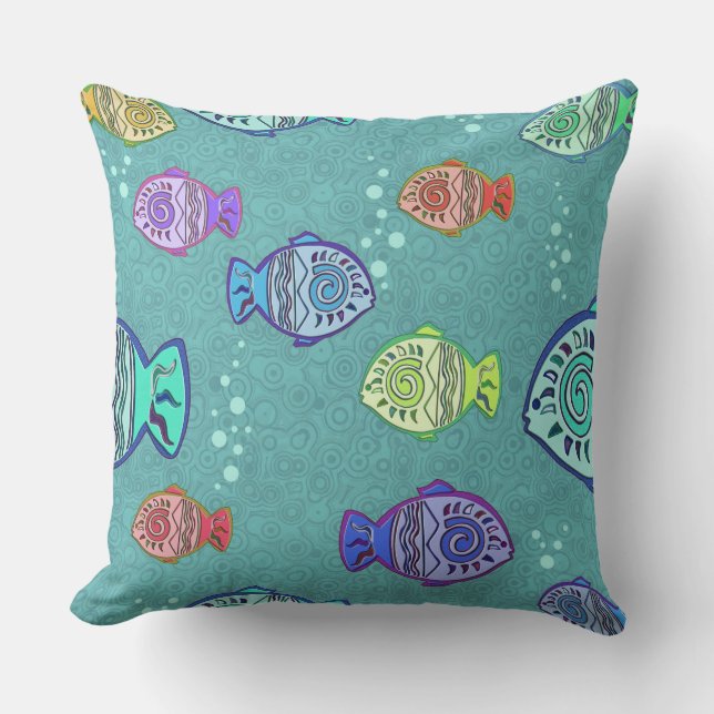 Clip Art Fish Pattern + your ideas Cushion (Front)