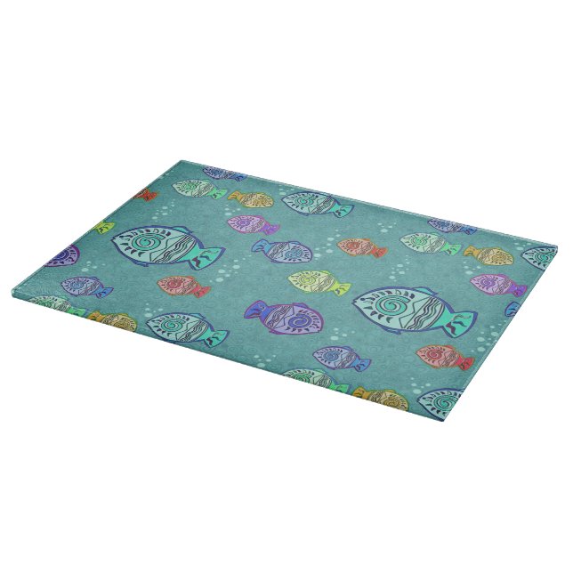 Clip Art Fish Pattern + your ideas Cutting Board (Corner)