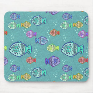 Clip Art Fish Pattern + your ideas Mouse Pad