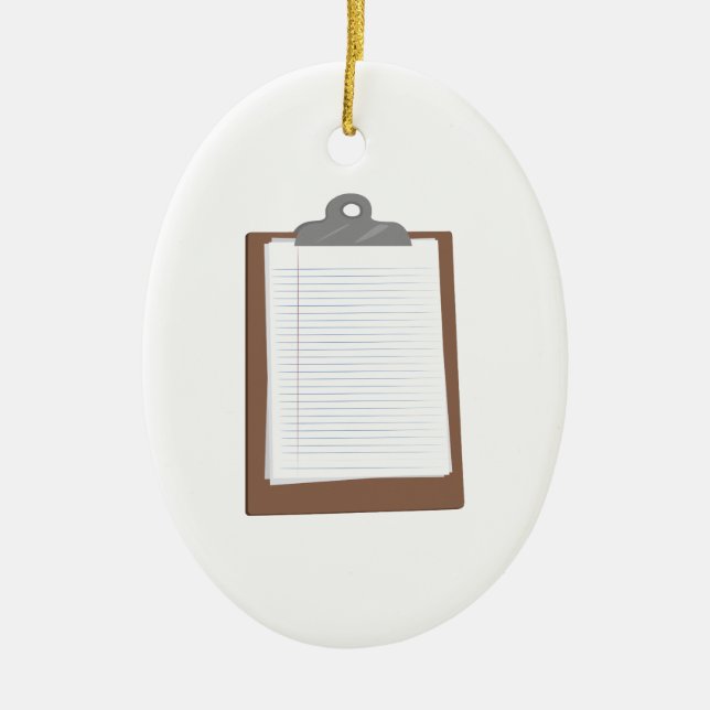 Clip Board Ceramic Tree Decoration (Front)