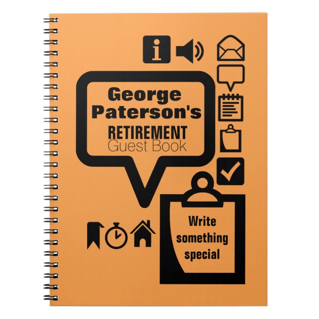 Clipart Choose Color2 Custom Retirement Guest Book (Front)