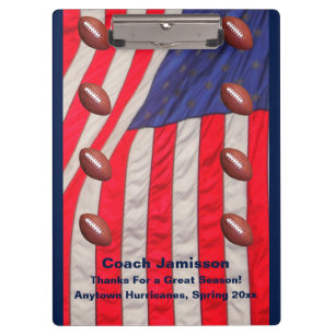Clipboard, American Flag, Football Coach Clipboard