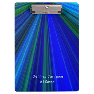 Clipboard, Blue and Green Starburst, #1 Coach Clipboard