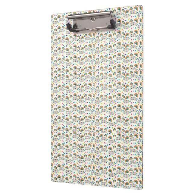 Clipboard featuring a colourful repeating pattern  (Left)