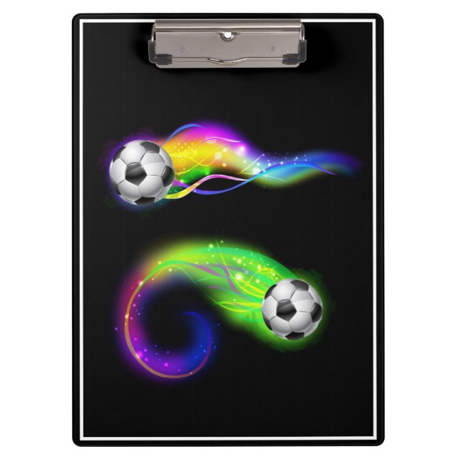 Clipboard-Flaming Soccer Balls Clipboard (Front)