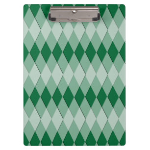 Clipboard - Harlequin Pattern (green)