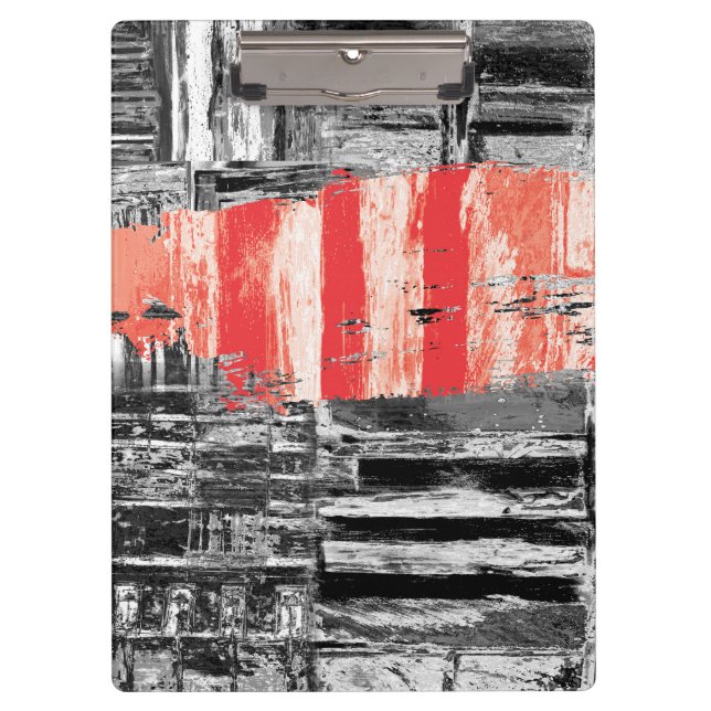 Clipboard – Red Pulse Abstract Design (Front)