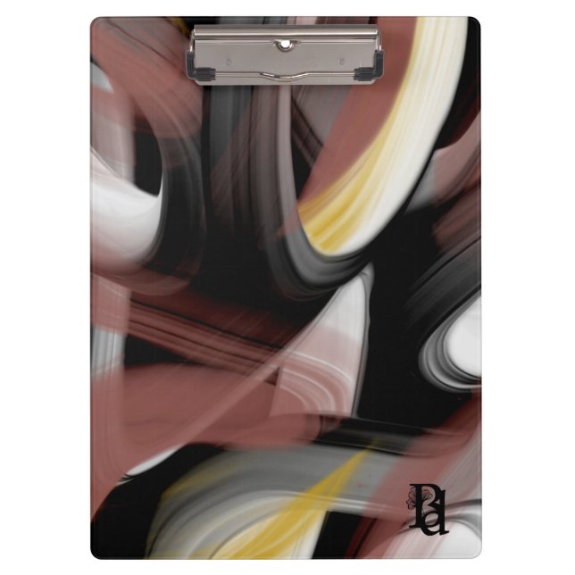 Clipboard Trend Abstract Art Black White Powdery (Front)