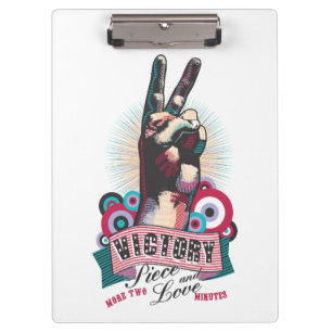 Clipboard – Victory Peace & Love Pop-Art Design