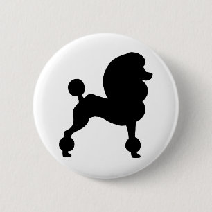 Clipped Standard Poodle 6 Cm Round Badge