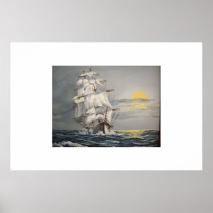 Clipper at Dusk Poster