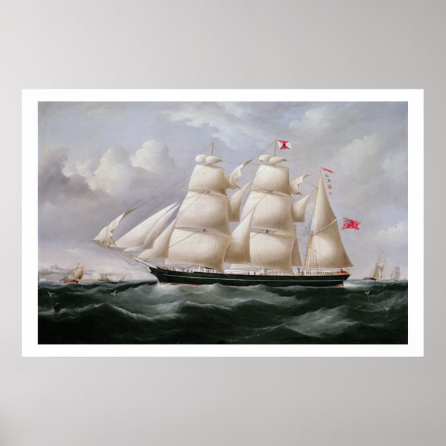 Clipper Barque 'Procymatia' off Dover (oil on canv Poster (Front)