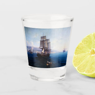 Clipper Sailing ship and Steamer 1900's Shot Glass