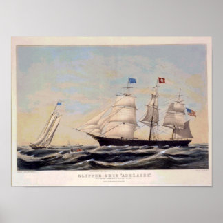 Clipper ship Adelaide Vintage Poster Reproduction