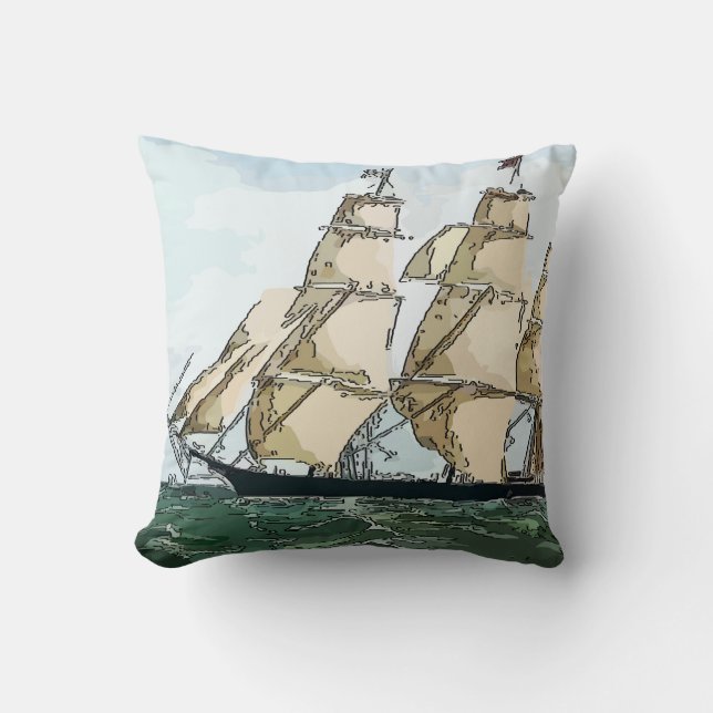 Clipper Ship Cushion (Front)