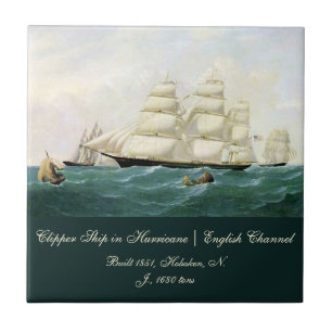 Clipper Ship English Channel Hurricane Tile