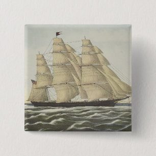 Clipper Ship, Flying Cloud 15 Cm Square Badge