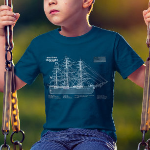 Clipper Ship Flying Cloud - Blueprint ABD T-Shirt