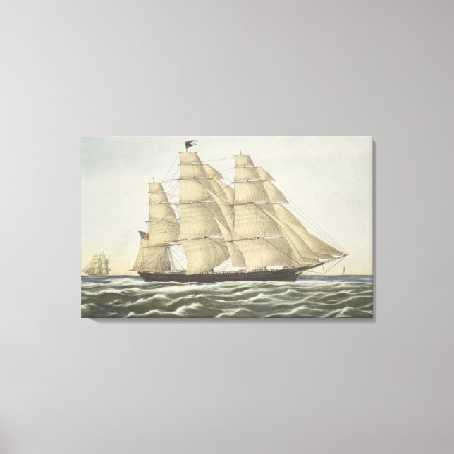 Clipper Ship, Flying Cloud Canvas Print (Front)