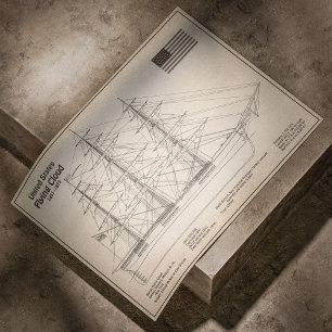 Clipper Ship Flying Cloud - Ship Blueprint SD Poster