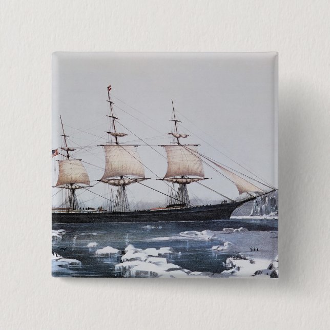 Clipper Ship "Red Jacket" 15 Cm Square Badge (Front)