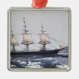 Clipper Ship "Red Jacket" Metal Tree Decoration