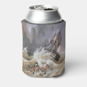 Clipper Ship Storm at Sea 1870s Can Cooler