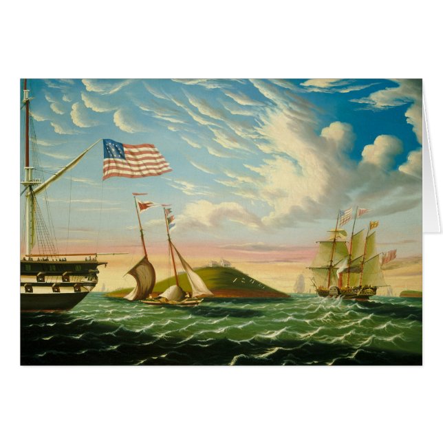 Clipper Ships Boston Harbour 1800s (Front Horizontal)