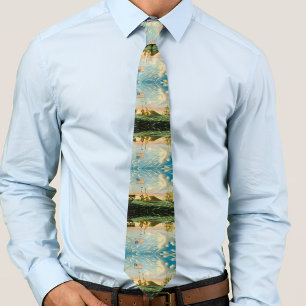 Clipper Ships Boston Harbour 1800s Tie